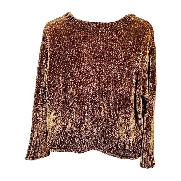 ZARA Dark Golden Brown Knit Sweater Cropped Women Size Small Long Sleeve SOFT - Picture 3 of 6